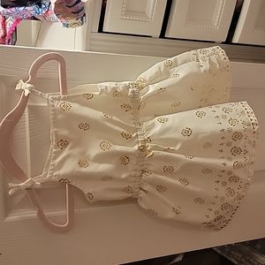 Carters white and gold 9 month girls dress